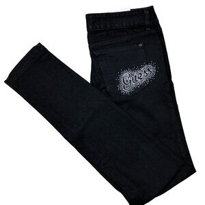 GUESS SARAH‎ FIT MED RISE KINNY BLACK JEANS 29 NEW WITH TAG
